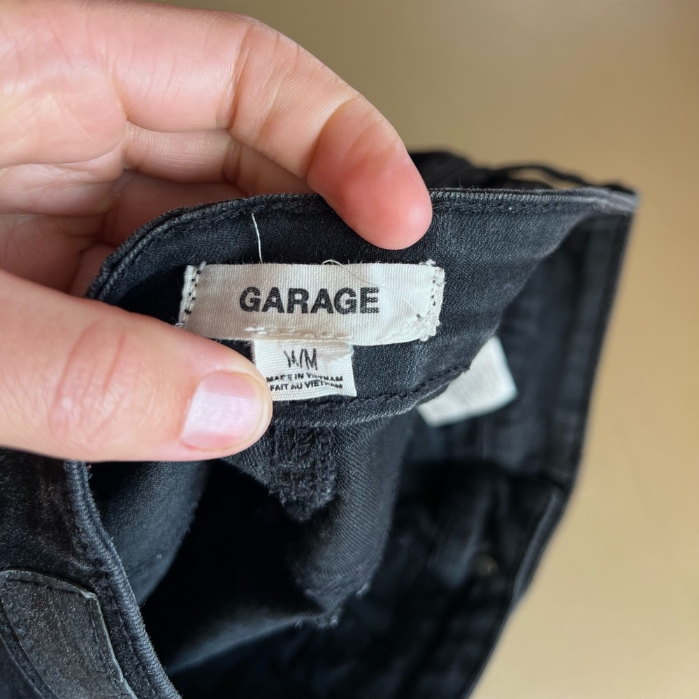 Garage | Denim Mini Skirt in Washed Black - Size Medium - Picture 4 of 4